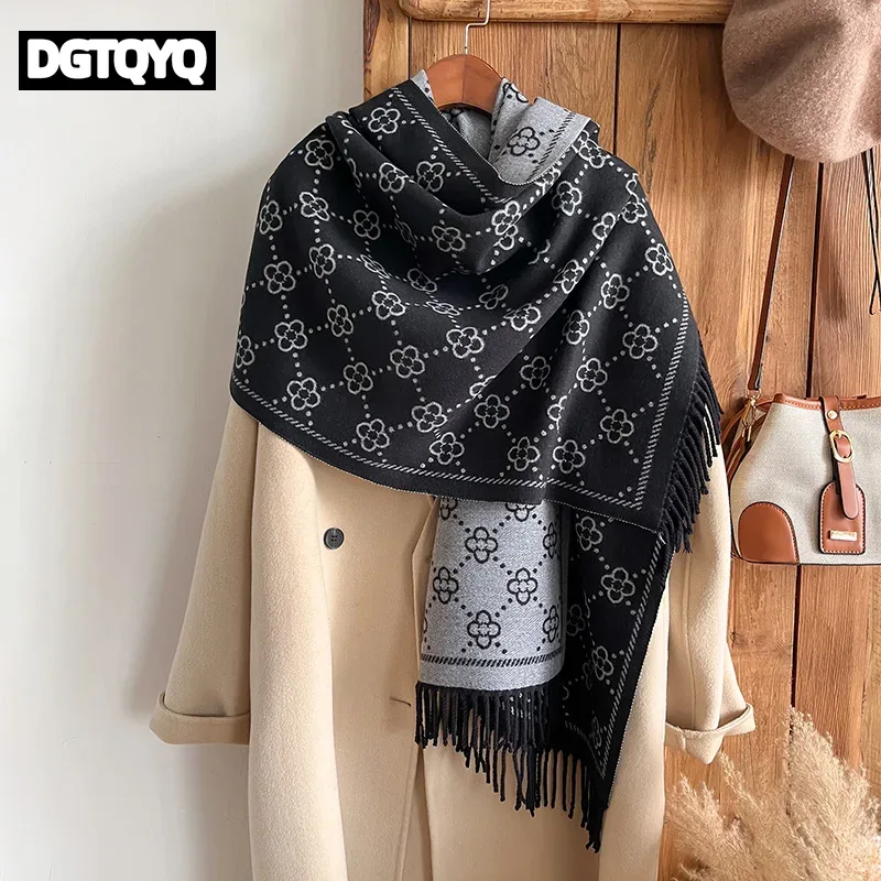 Go Ethnic Fashion - Damski zimowy szal z kaszmiru, ciepły,