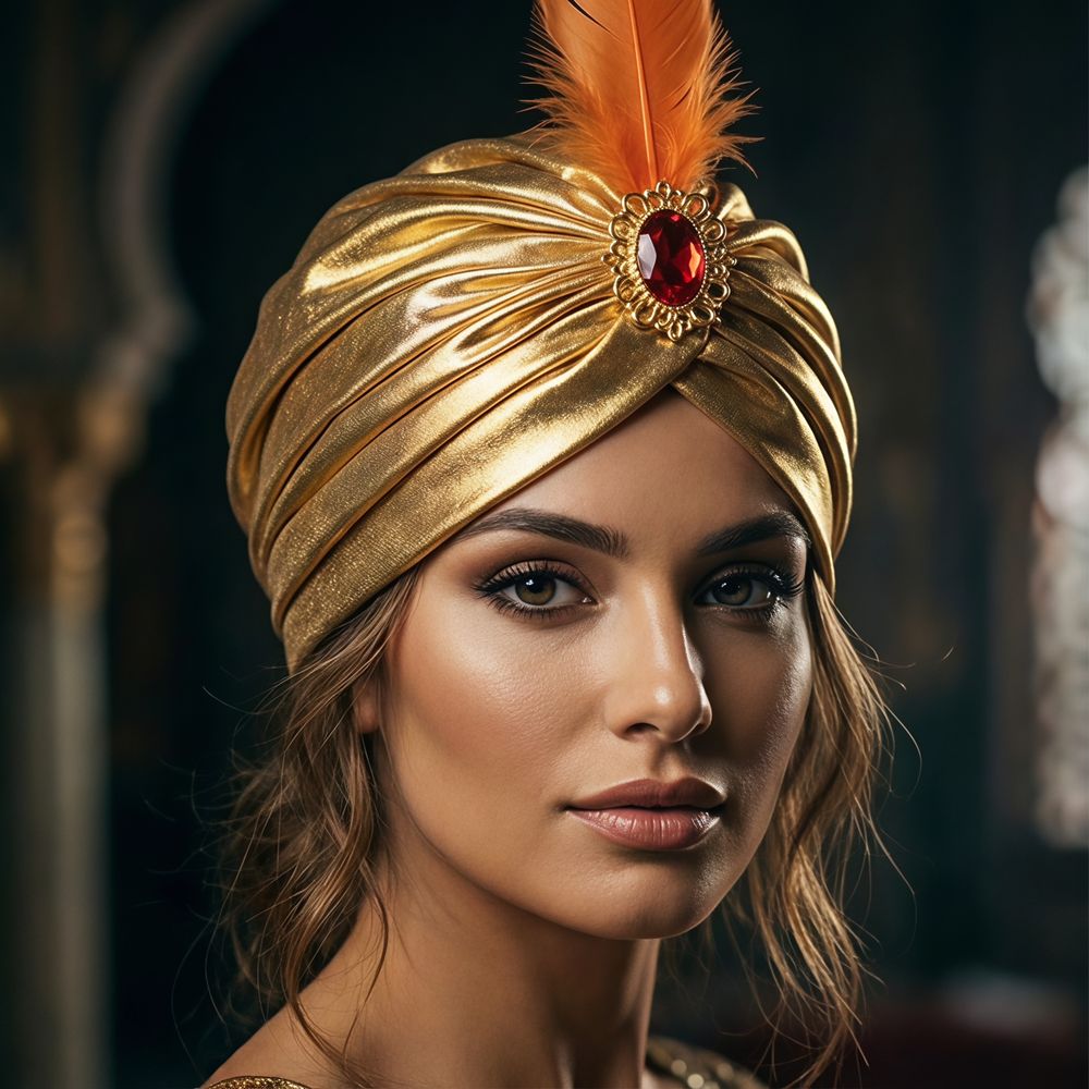 Kapelusz turban z piórami, kap – Ethnic Fashion India recenzja i cena