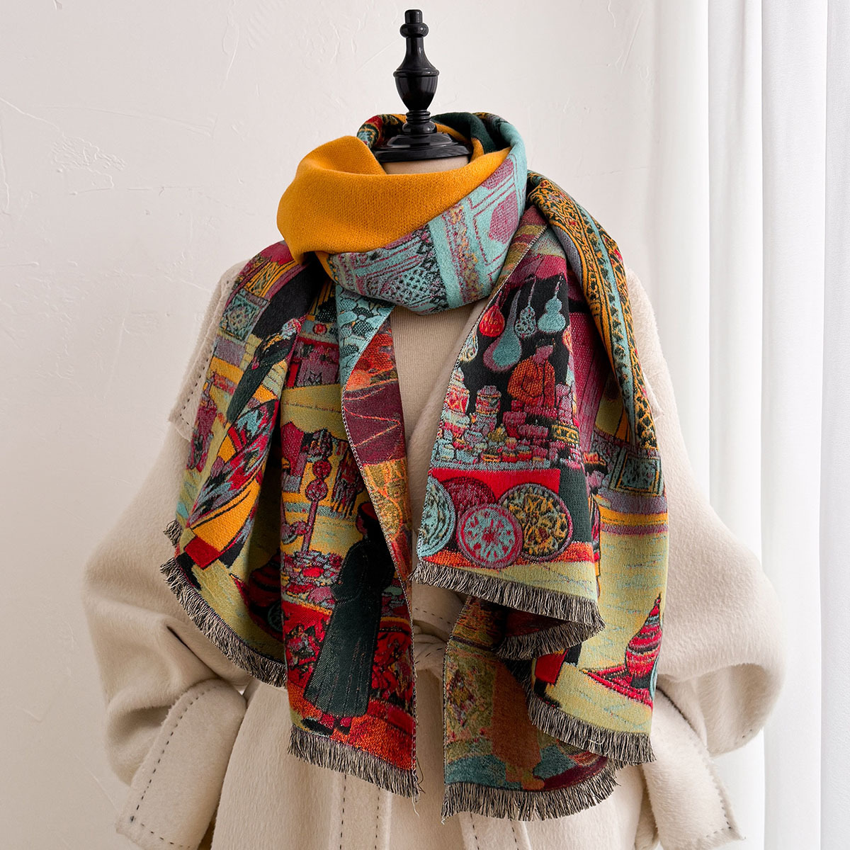 Jesienno-zimowy damski szal z  – Go Ethnic Fashion recenzja i cena